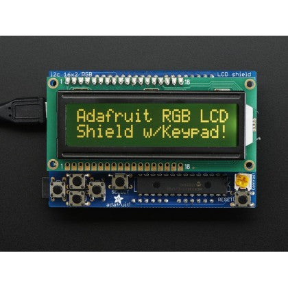 RGB LCD Shield Kit w/ 16x2 Character Display - Only 2 pins used! - NEGATIVE DISPLAY [PROMO PRICE]